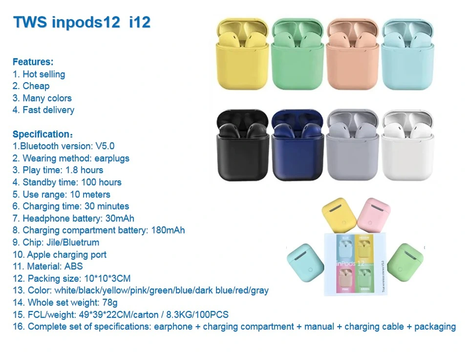 Tws Ipods PRO Macaroon Wireless Bluetooth Mini Earphone Headset