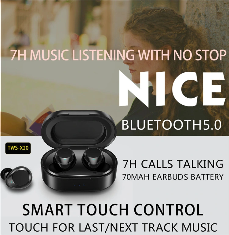 7h Playing Time Earbuds HiFi Deep Bass Sound Bluetooth Headset for iPhone